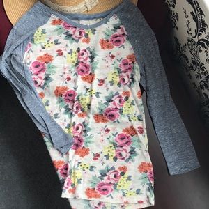 Floral baseball tee